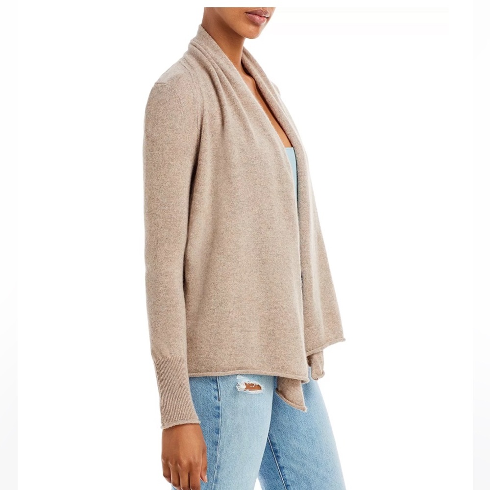 Aqua beige wrap cashmere sweater